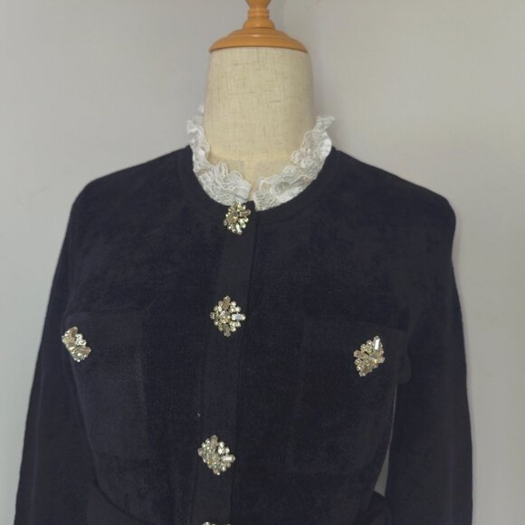 self-portrait Black Chenille Knit Mini Dress size M - Picture 6 of 16